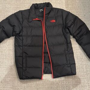 The North Face Kids Black and Red Puffer Jacket